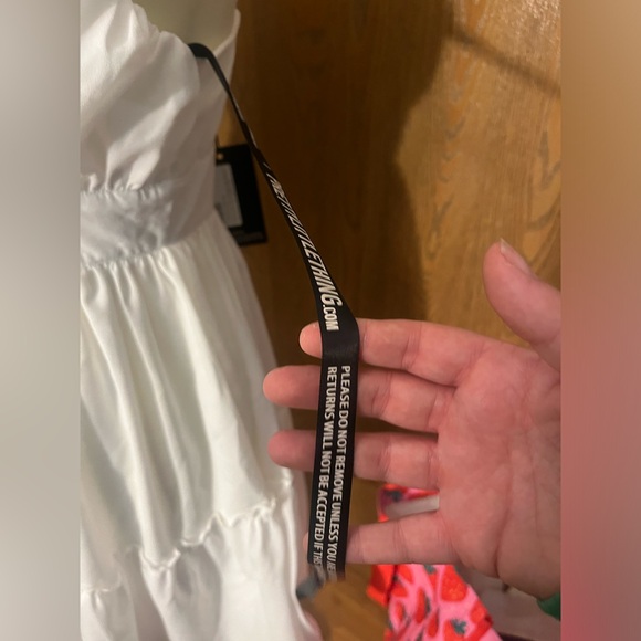 PrettyLittleThing White Ruched Frill Detail Mini Dress Size 12 NWT - Picture 4 of 6